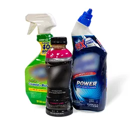 Cleaning agents shrink labels